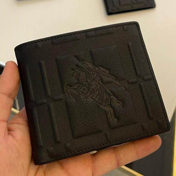 Burberry Black Leather Compact Wallet-0