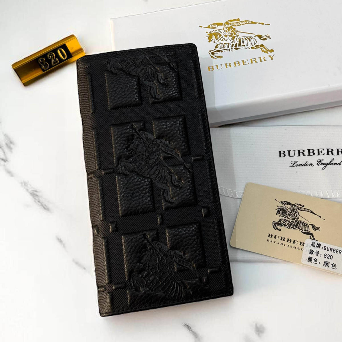 Burberry Black Leather Long Wallet-0