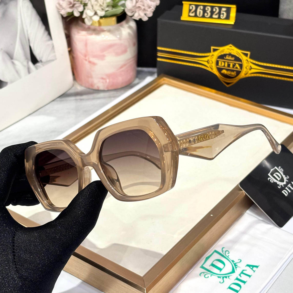 Dita Light Brown Premium Women's Sunglasses-1