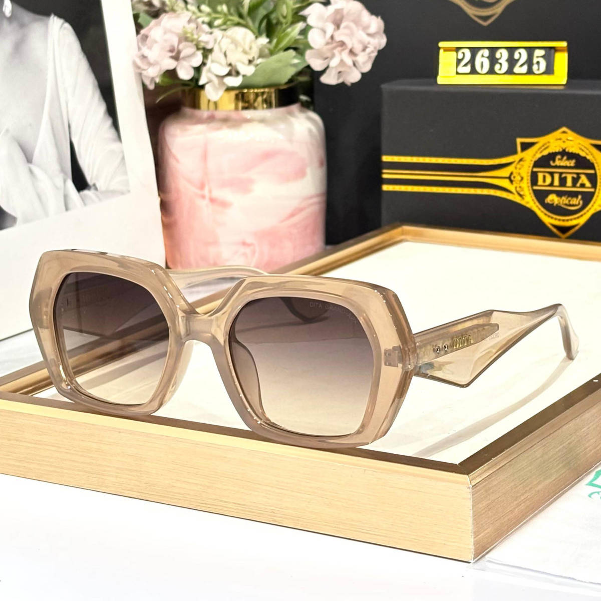 Dita Light Brown Premium Women's Sunglasses-0