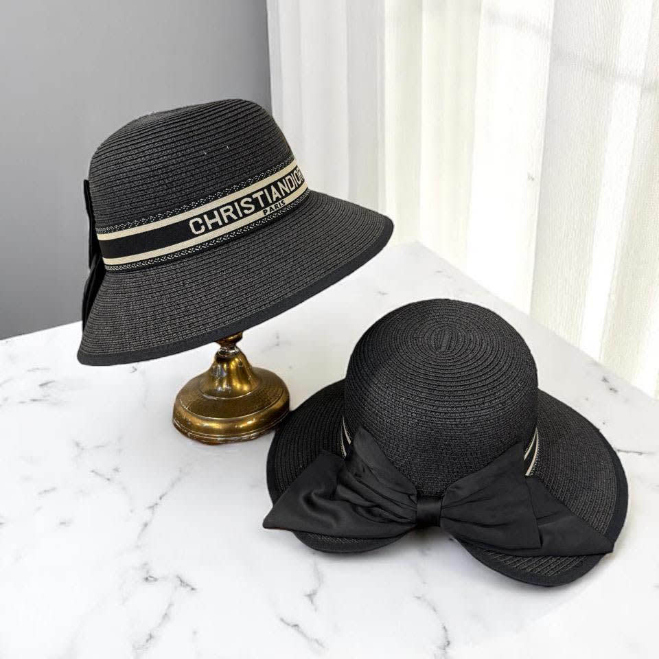 Dior Black Premium Bucket Hat With Bow-2