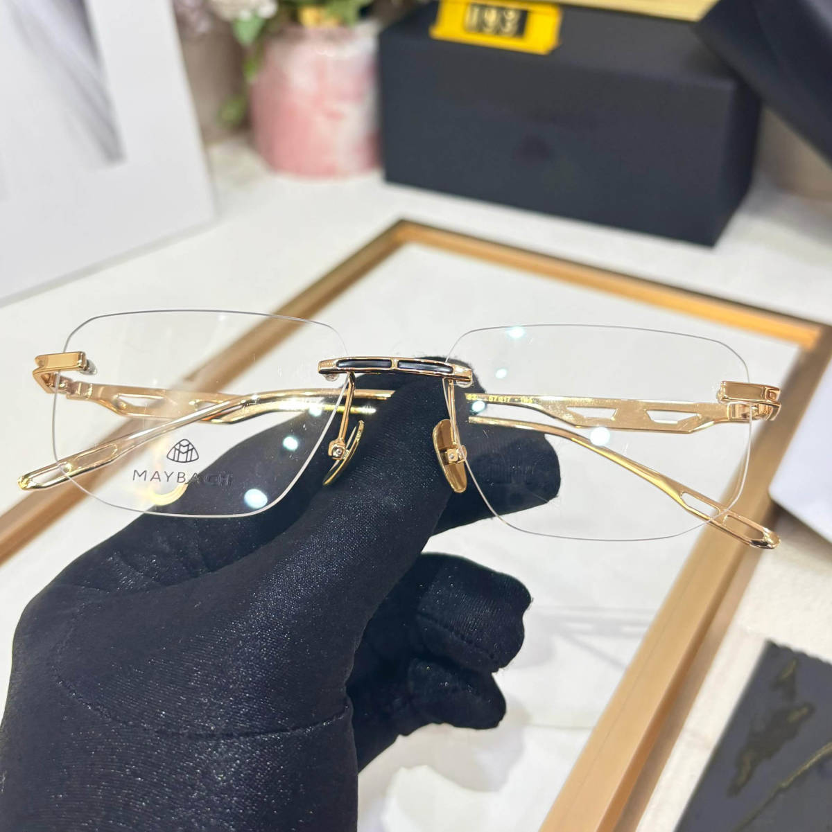 Maybach Golden Luxury Frameless Sunglasses-1