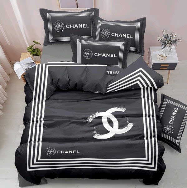 Chanel Black Premium Quality Bedsheet-0