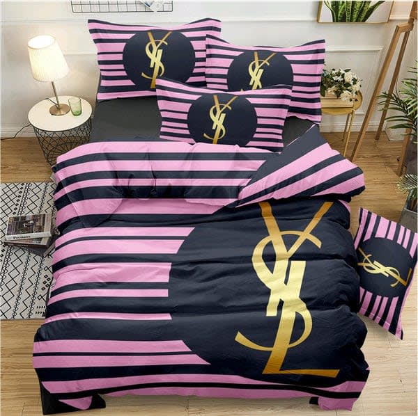 YSL Black Premium Quality Bedsheet-0