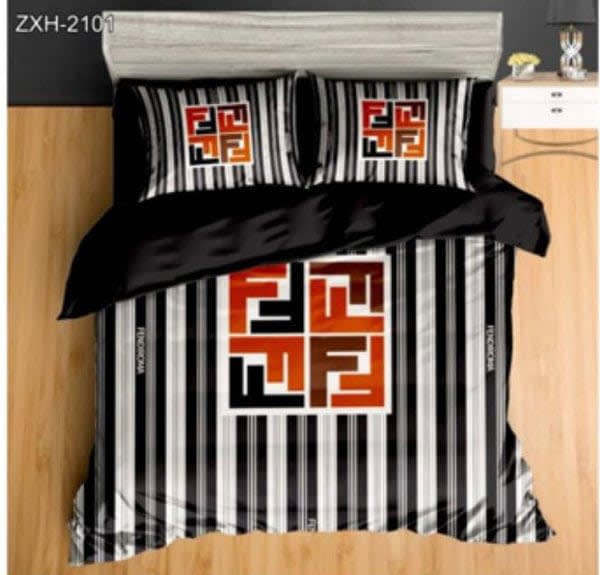 Fendi Black Premium Quality Bedsheet-0
