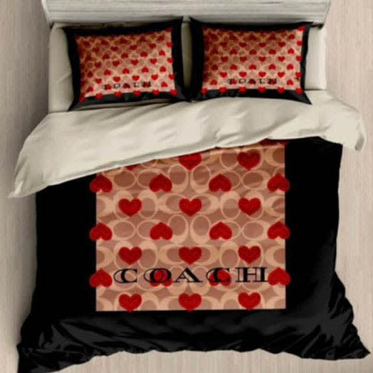 Coach Black Premium Quality Bedsheet-0