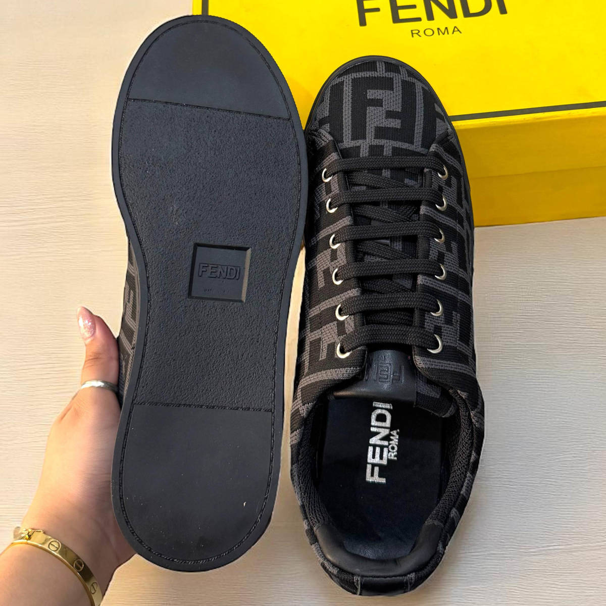 Fendi Roma Black Premium Low-tops Sneakers-4