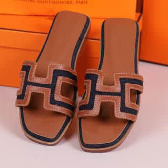Hermes Brown Premium Quality Women's Flat Sandals-0