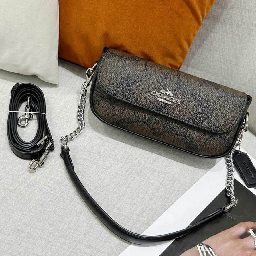 Coach Bold Signature Brown Leather Hailey Bag-0