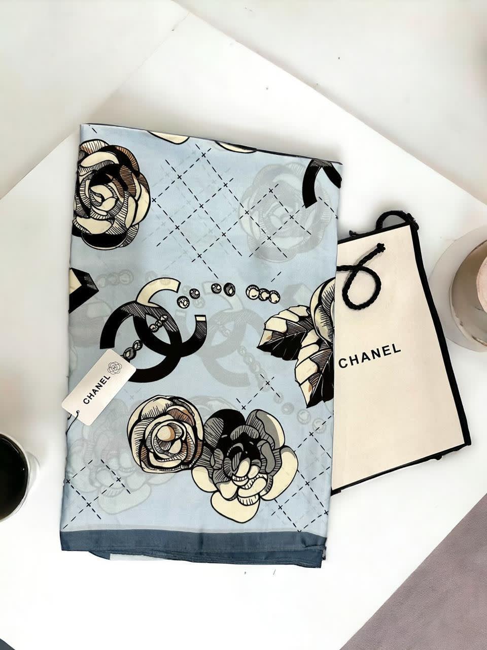 Chanel Premium Quality Blue Silk Stole-1