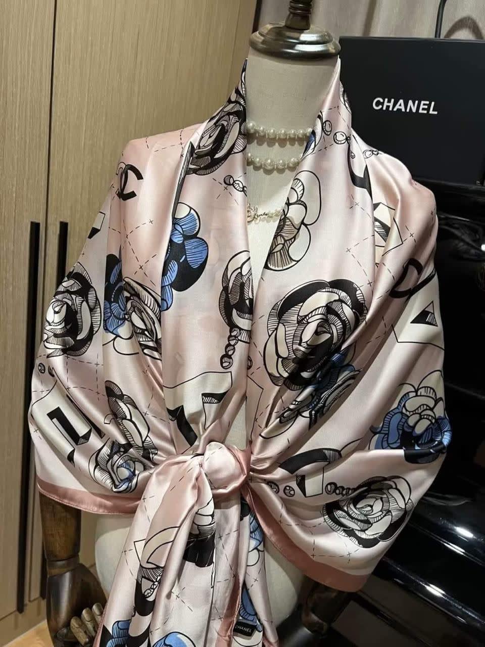 Chanel Premium Quality Pink Silk Stole-2