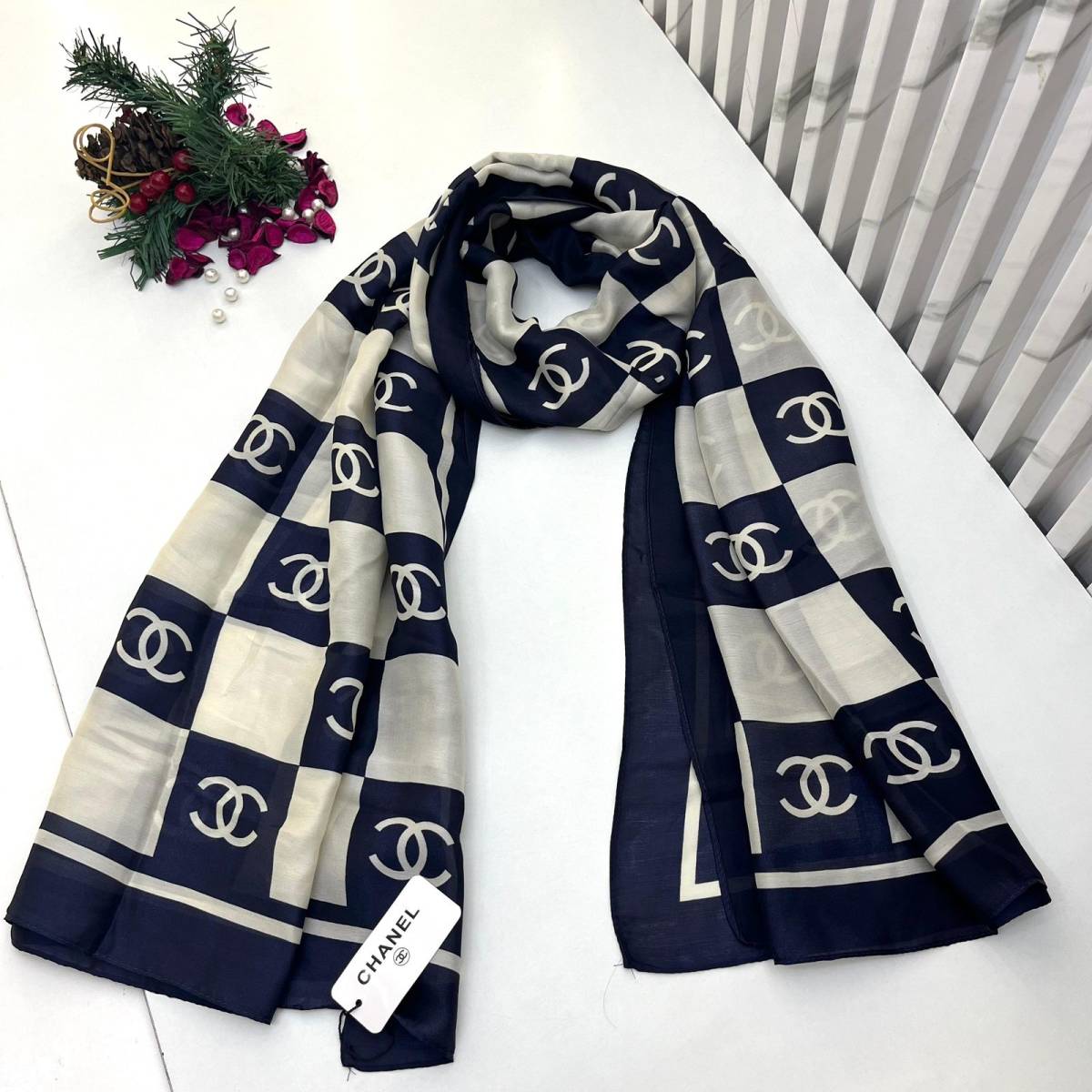 Chanel Premium Quality Black Silk Stole-0