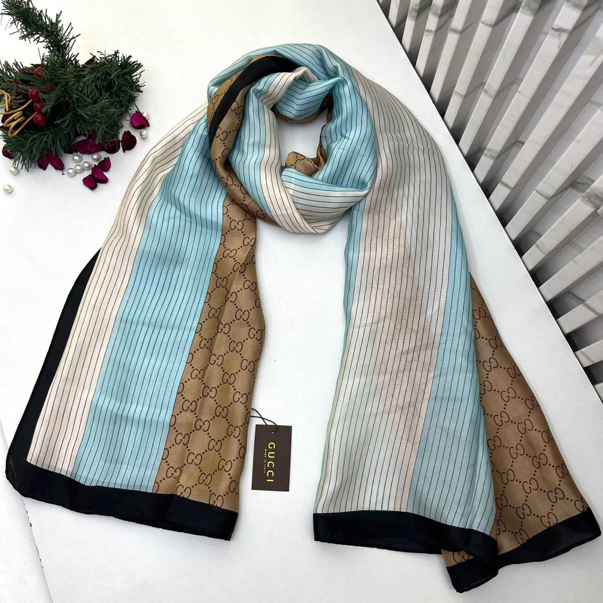 Gucci Designer Multicolor Silk Stole-0