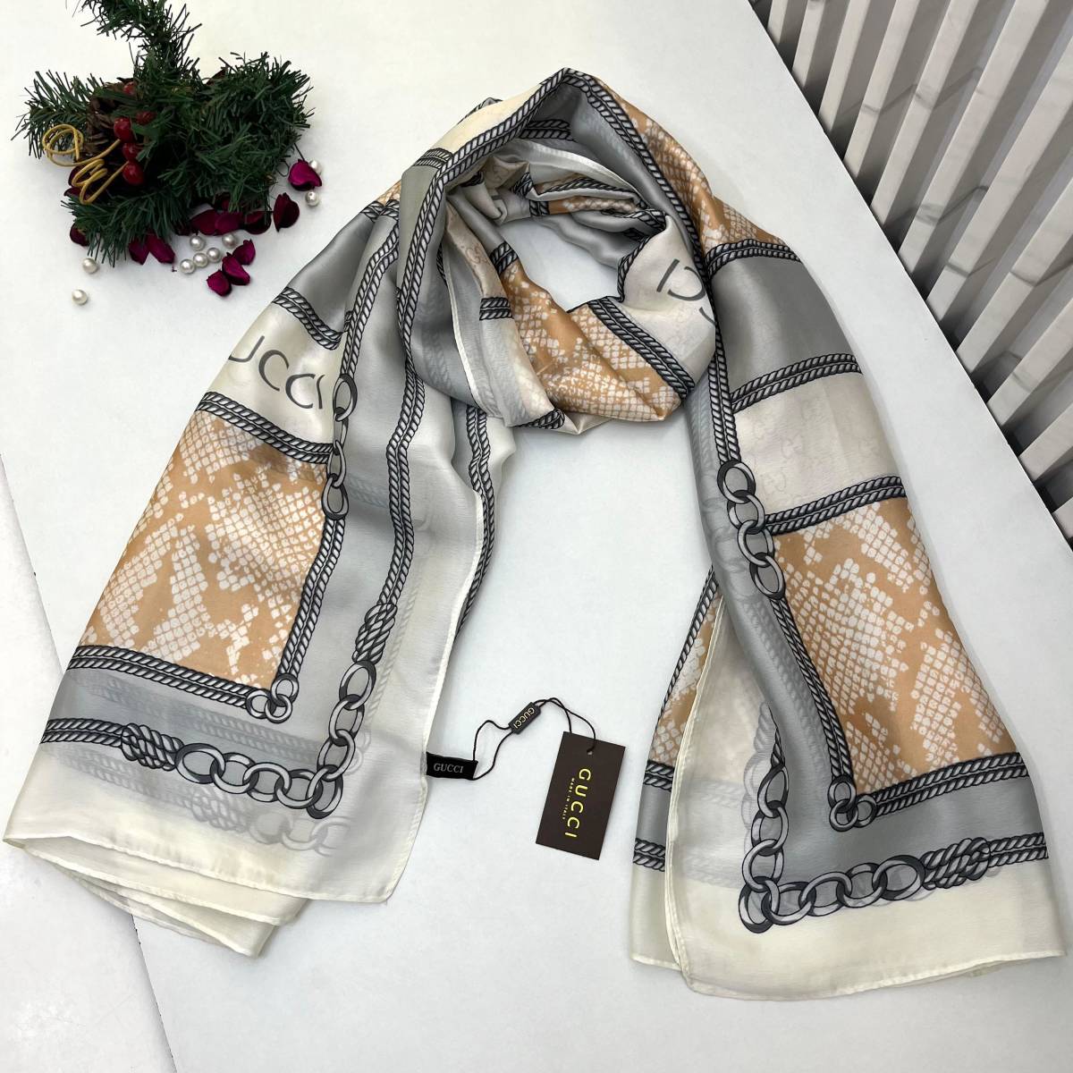 Gucci Designer Multicolor Silk Stole-0