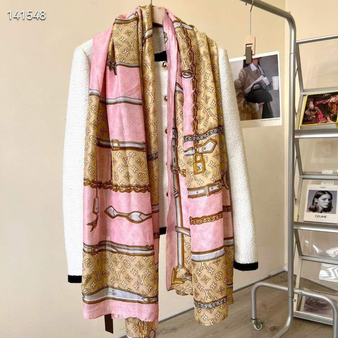 Louis Vuitton Premium Quality Pink Silk Stole-4