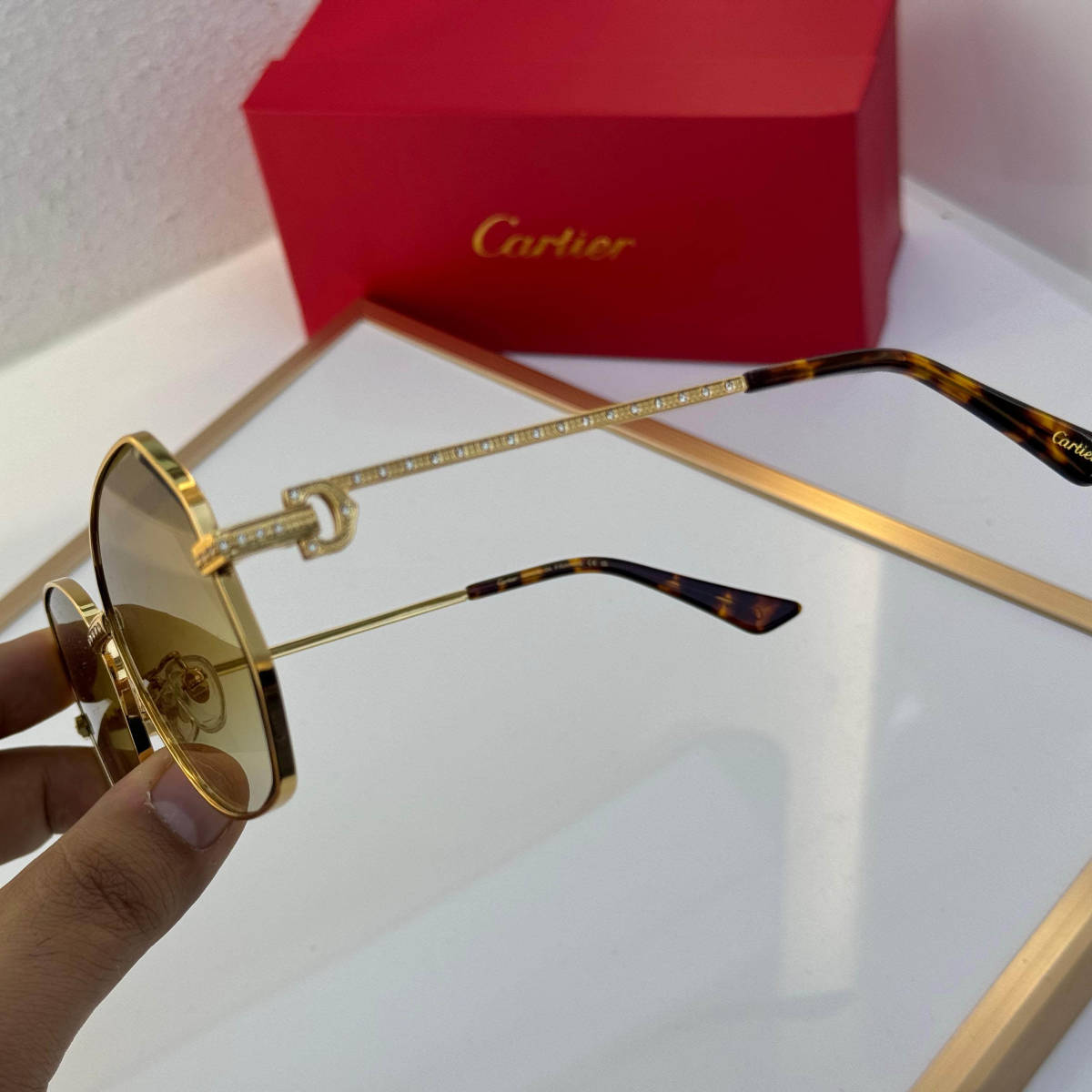 Cartier Golden Premium Women's Sunglasses-1