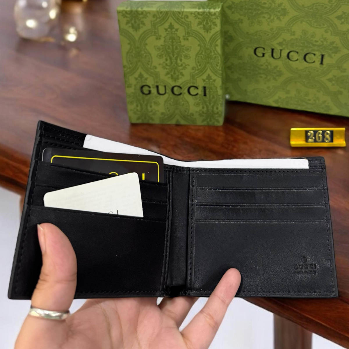 Gucci Black Premium Compact Wallet-3