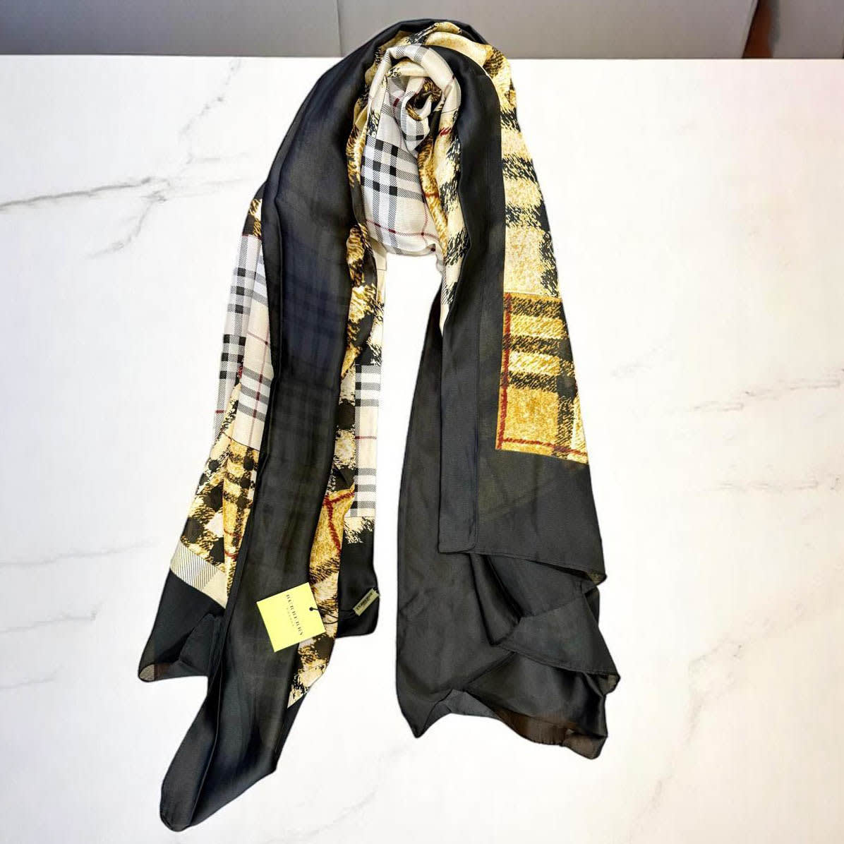 Burberry Designer Black Silk Stole-0