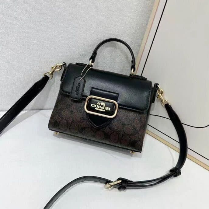 Coach Signature Black Leather Shoulder Bag-0