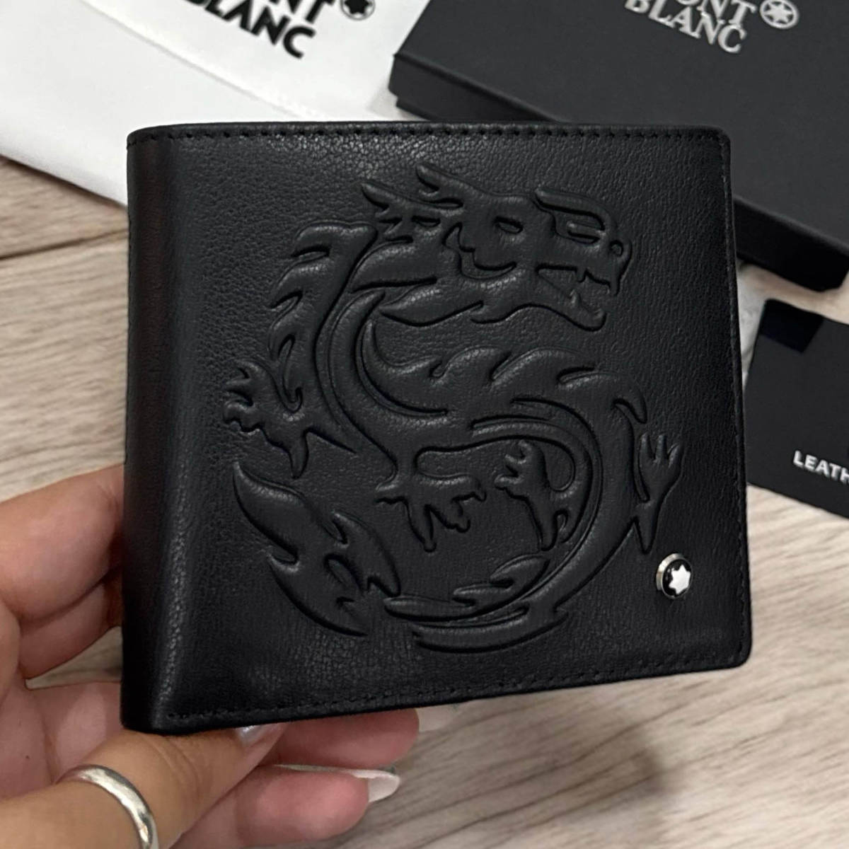 Mont Blanc Black Leather Compact Wallet-1