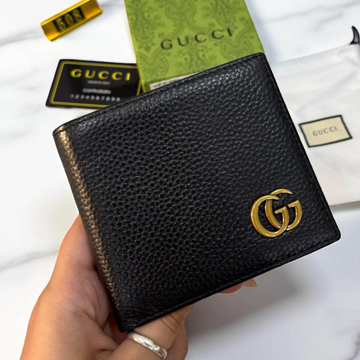 Gucci Black Premium Compact Wallet-5
