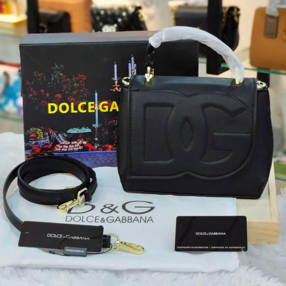 Dolce & Gabbana DG Embossed Top Handle Black shoulder bag-0