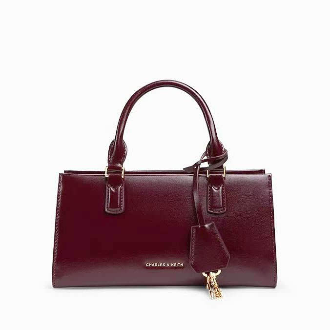 Charles & Keith Kerry Mini Shape Wine Tote Bag-0