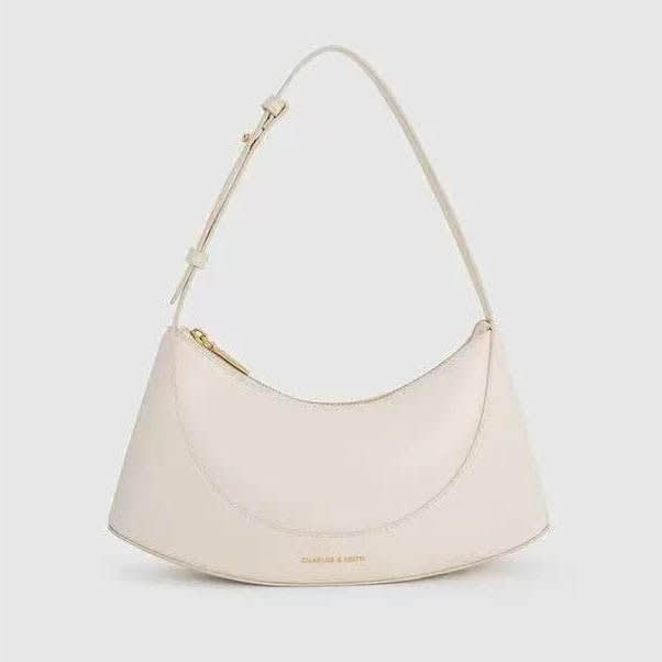 Charles & Keith Sigrid White Shoulder Bag-0