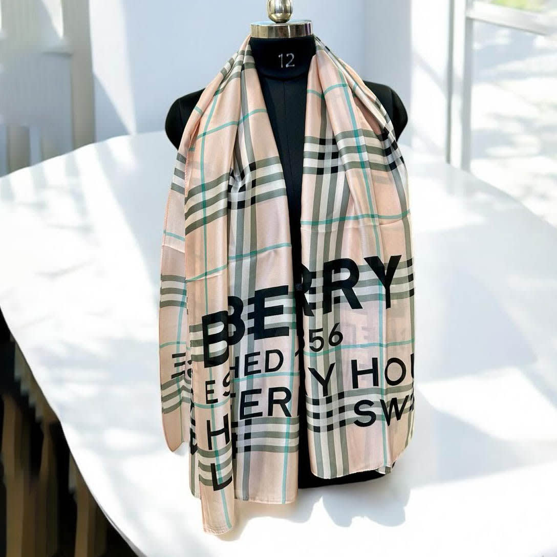 Burberry Designer Cream Silk Stole-1