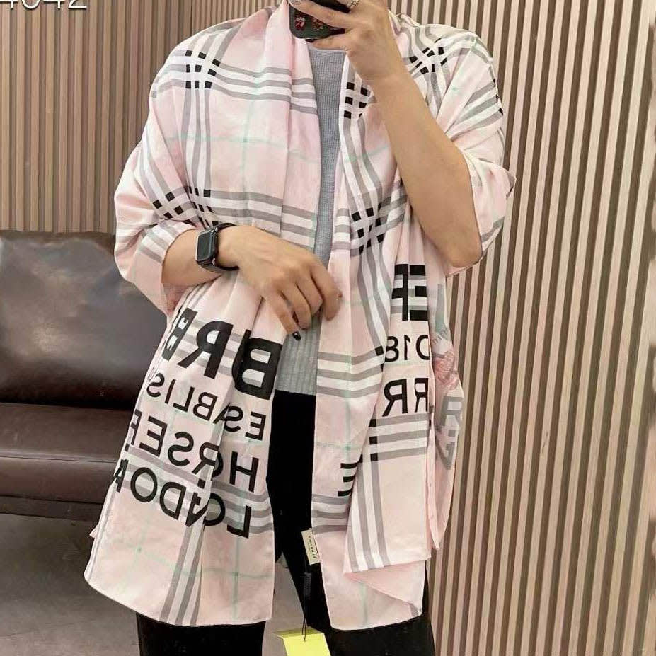 Burberry Designer Cream Silk Stole-2