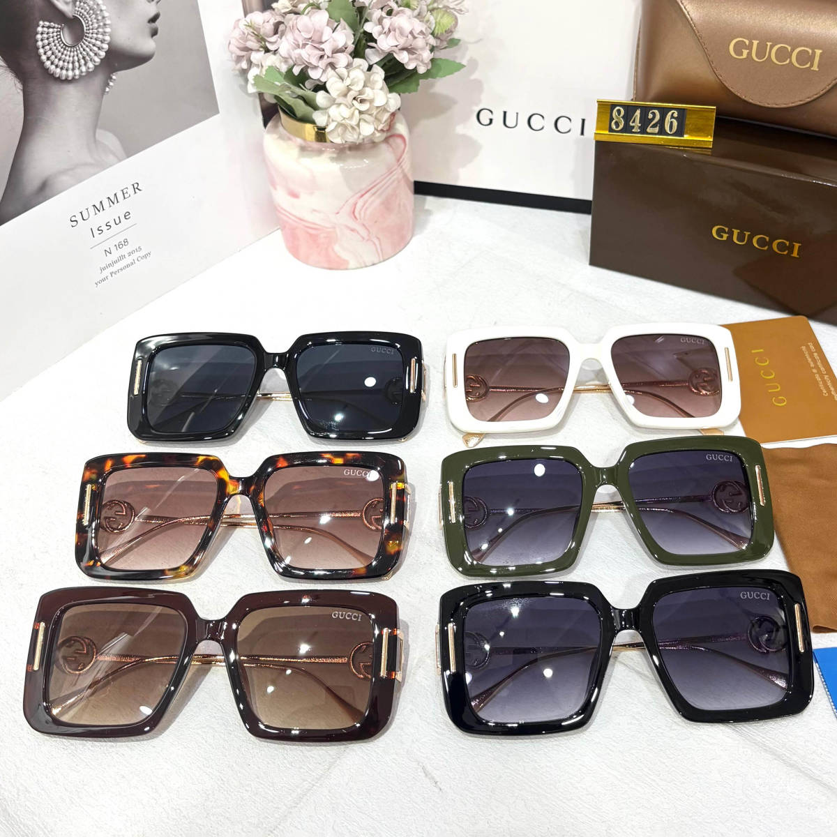 Gucci Brown & Golden Premium Women's Sunglasses-2