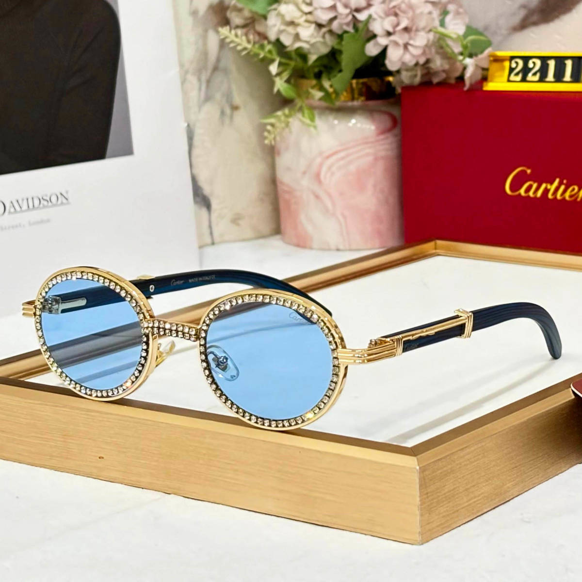 Cartier Blue Premium Women's Sunglasses-0