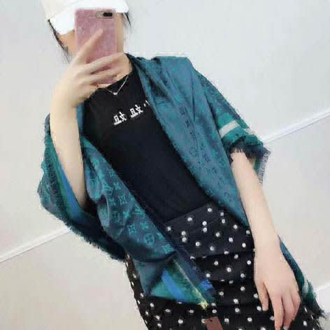 Louis Vuitton Designer Blue Semi Woollen Stole-1