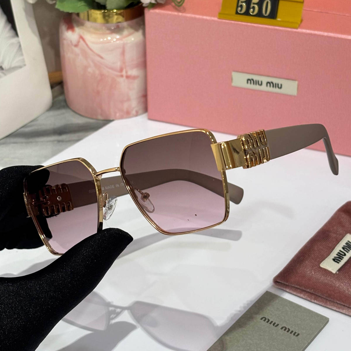 Miu Miu Beige Premium Women's Sunglasses-1