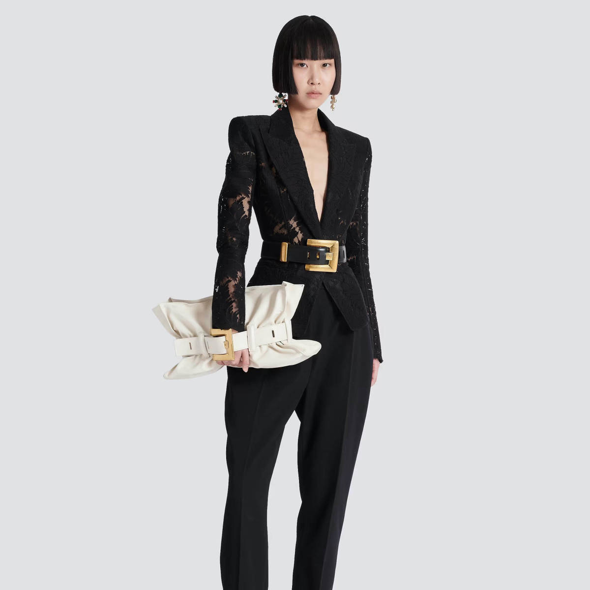 Balmain Anthem White Tote Bag-5