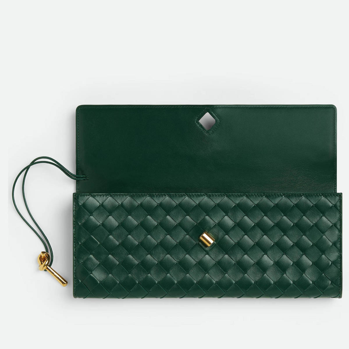 Bottega Veneta Long Andiamo Green Clutch Bag-2