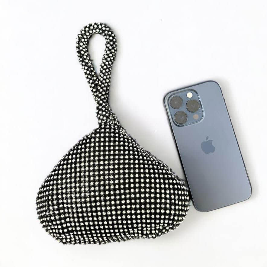 Swvaroski Black Party Wear Pouch-1