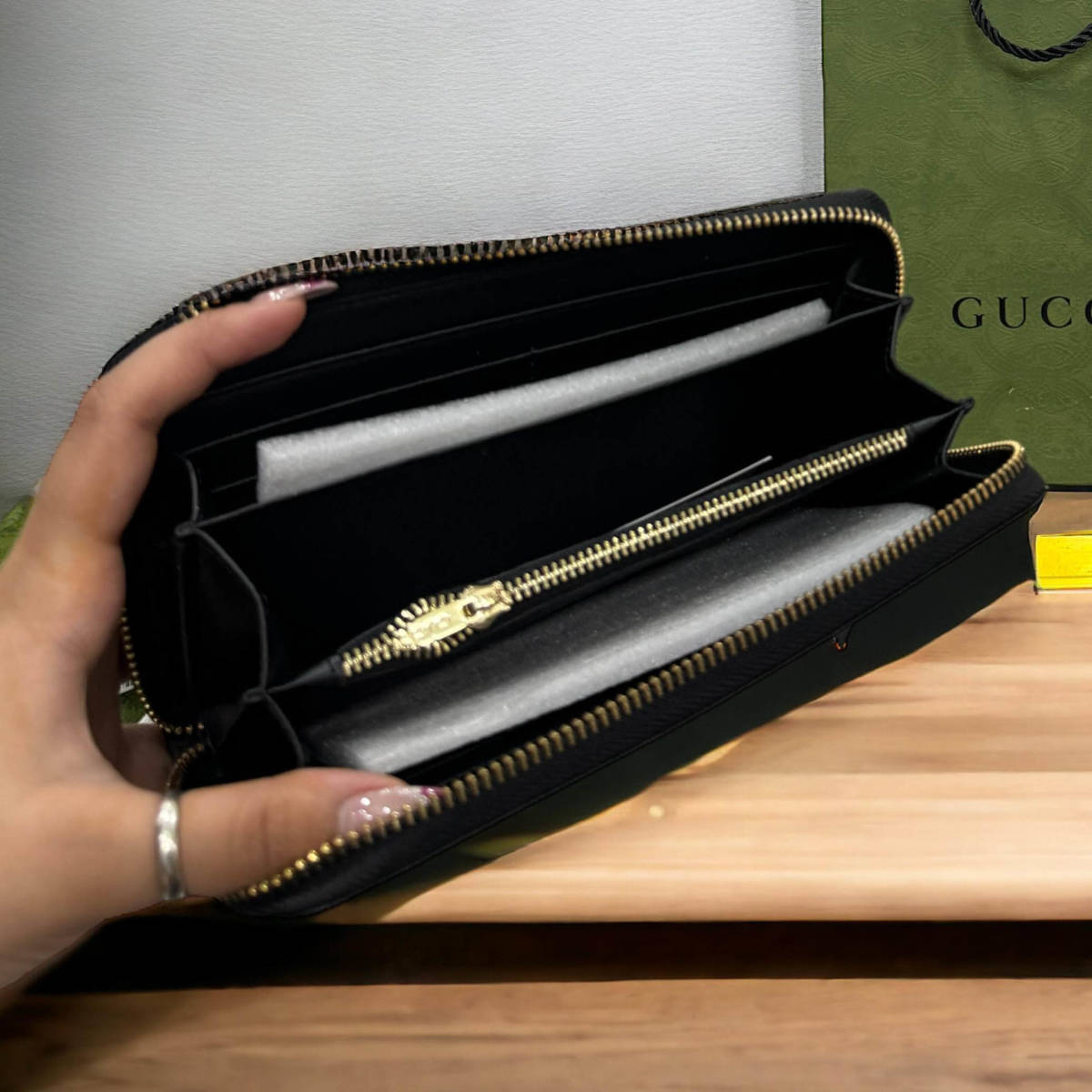 Gucci GG Supreme Monogram Snake Print Long Wallet-4