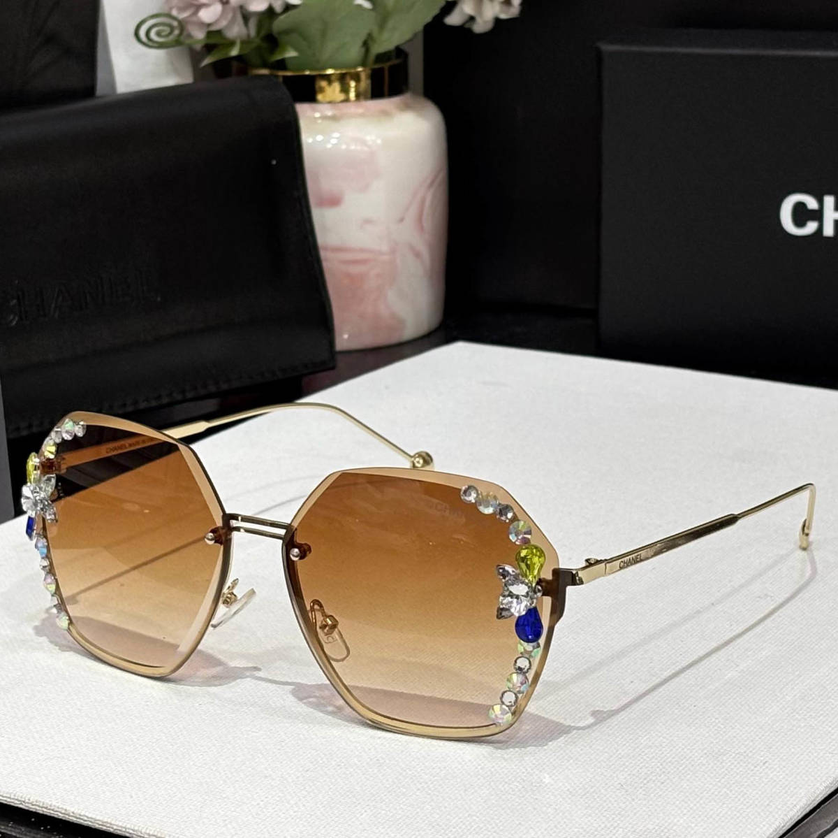 Chanel Brown Premium Women's Sunglasses-0