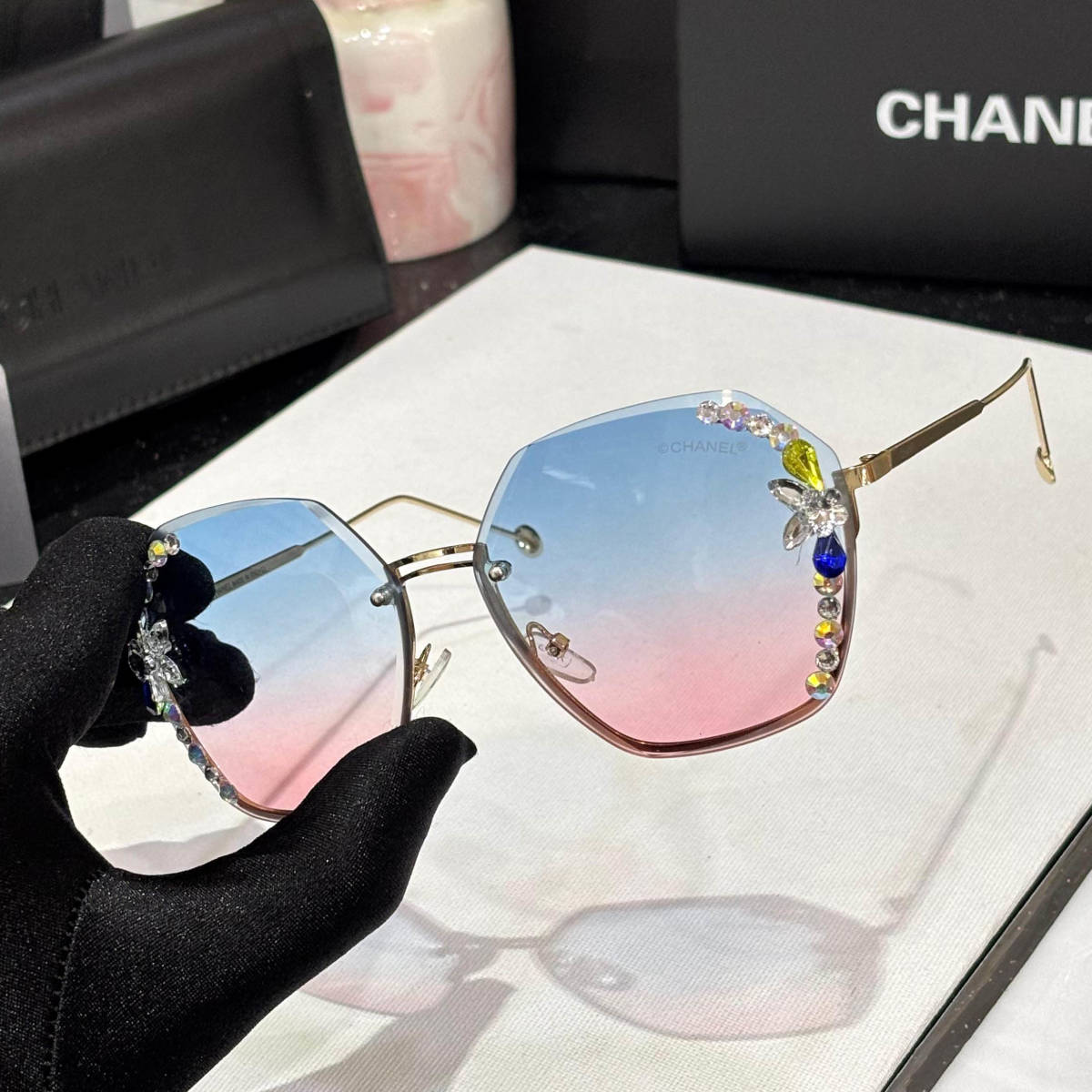 Chanel Blue Premium Women's Sunglasses-1