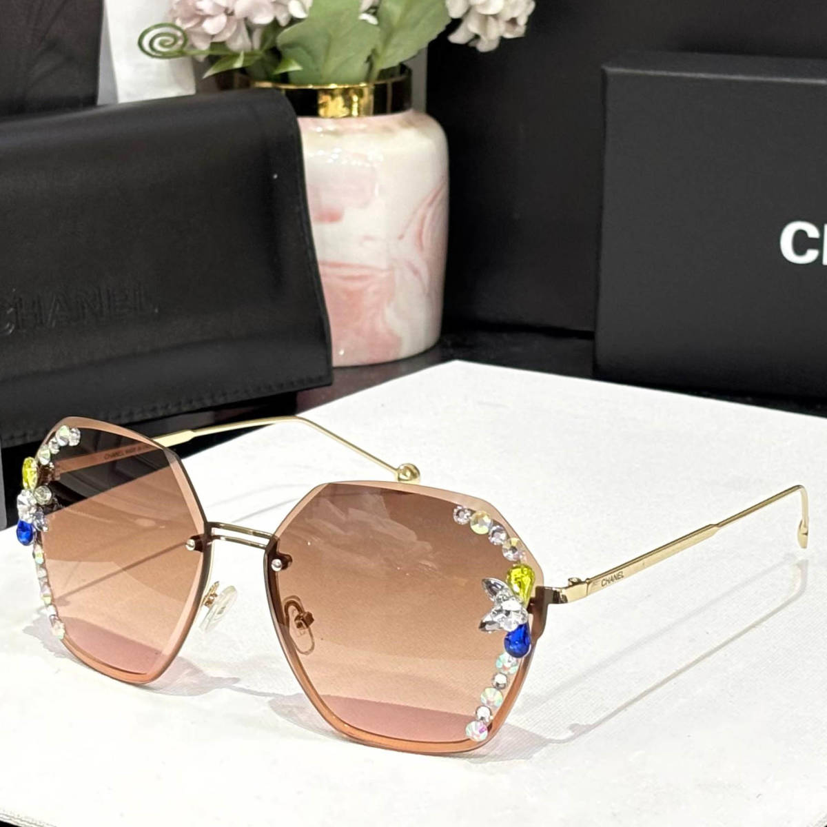 Chanel Light Brown Premium Women's Sunglasses-0