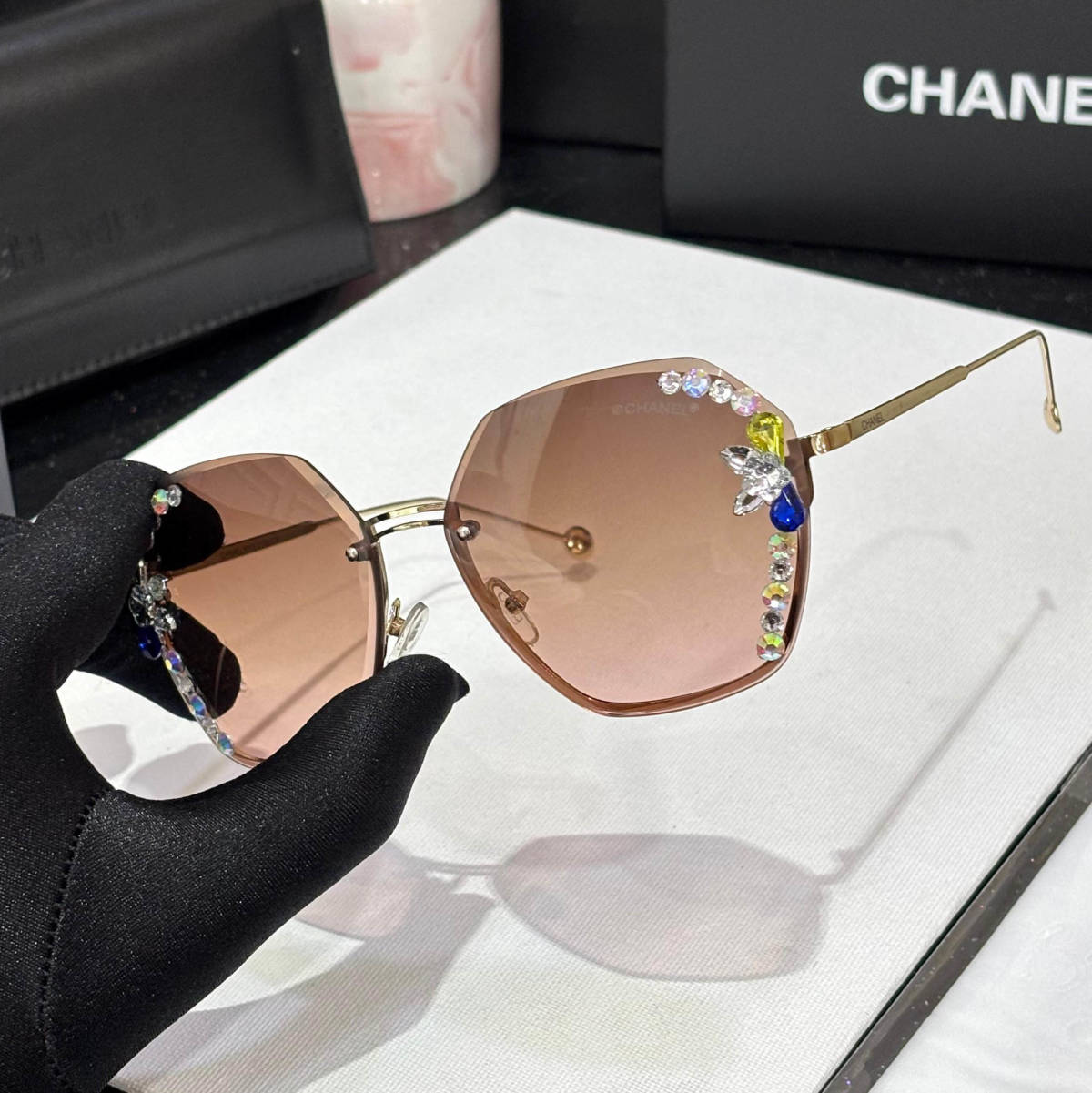 Chanel Light Brown Premium Women's Sunglasses-1