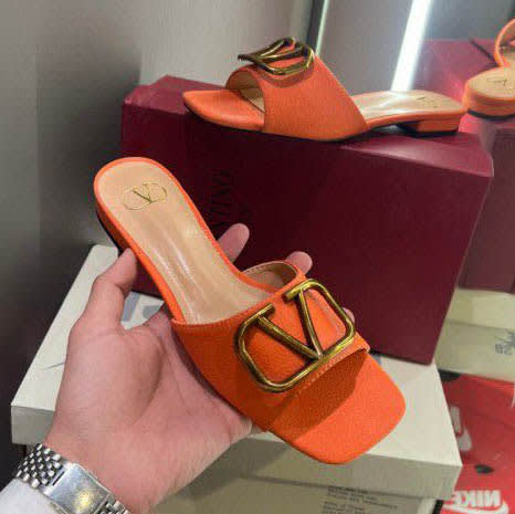 Valentino Orange Premium Quality Women's Flat Sandals-0