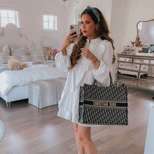 Dior Oblique Embroidered Canvas Large Book Black Tote Bag-2