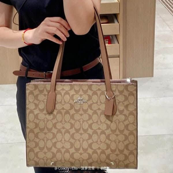 Coach Nina Carryall Beige Premium Tote Bag-1