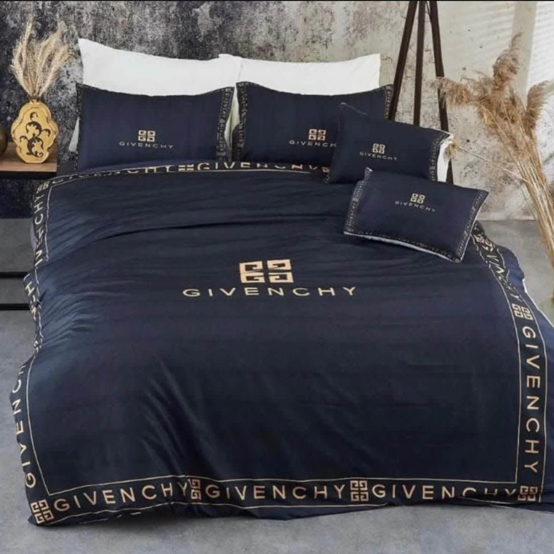Givenchy Black Premium Quality Bedsheet-0