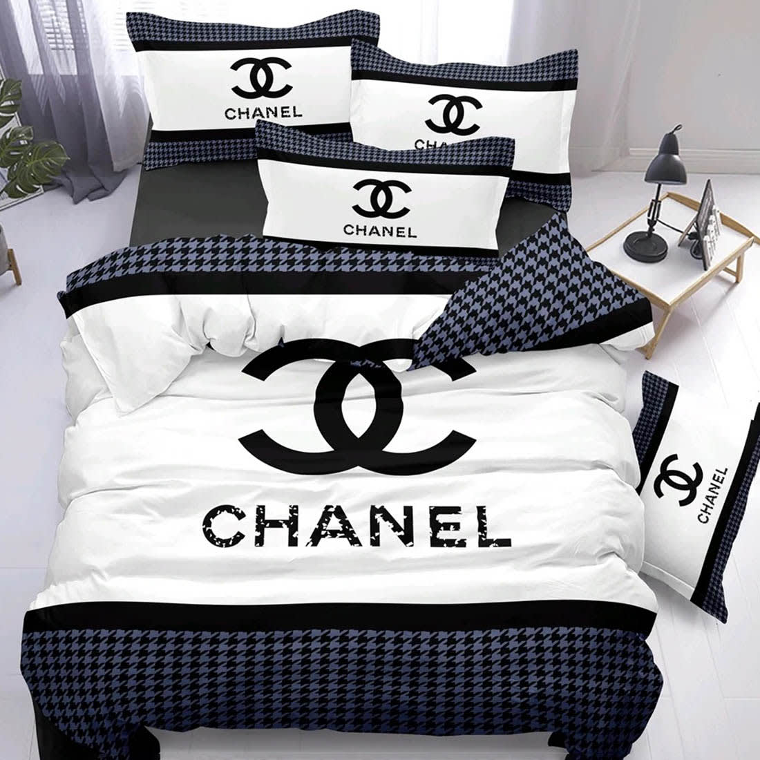 Chanel White Premium Quality Bedsheet-0