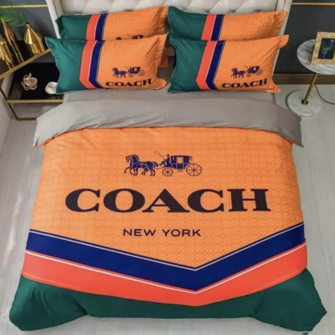 Coach Orange Premium Quality Bedsheet-0
