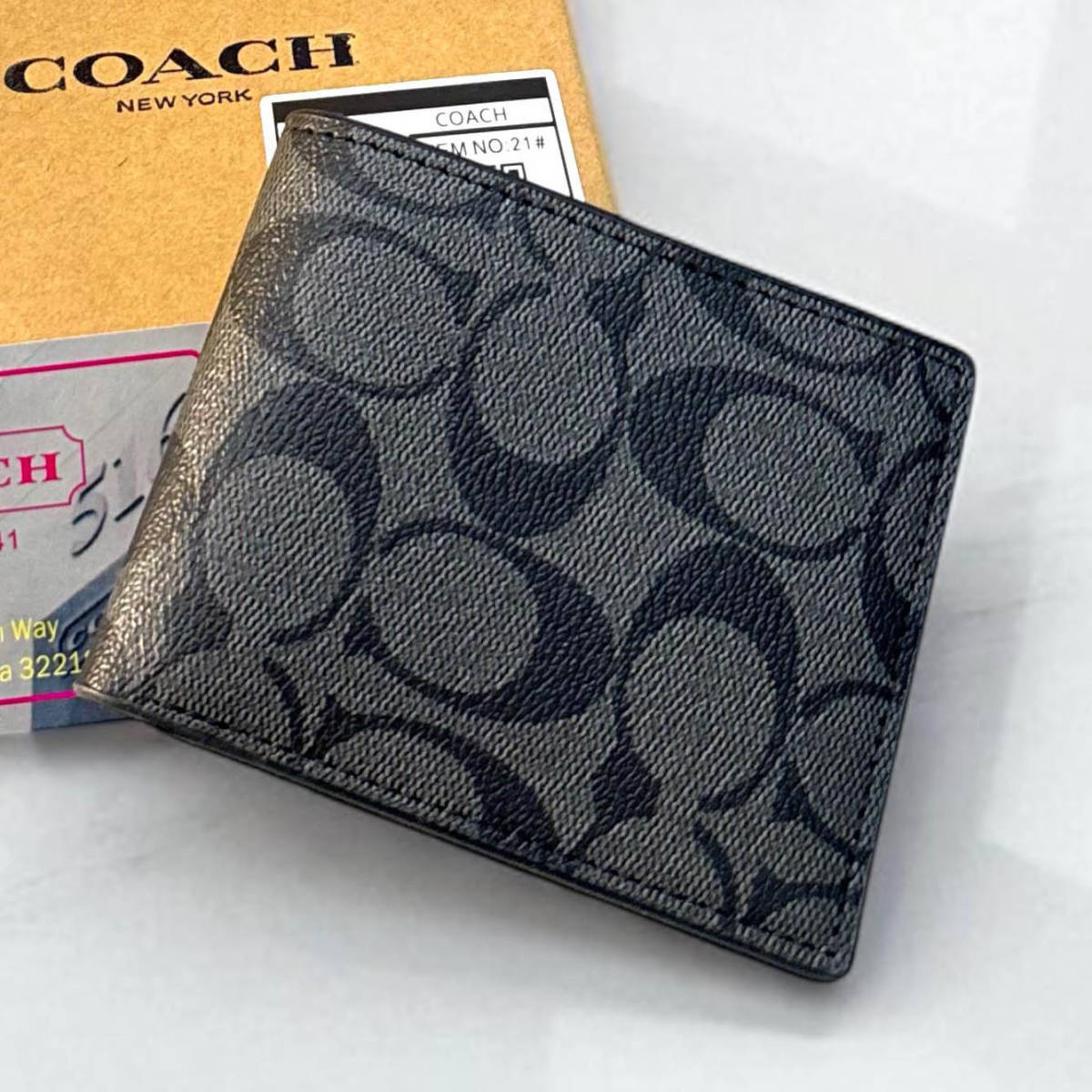 Coach Black Premium Compact Wallet-2