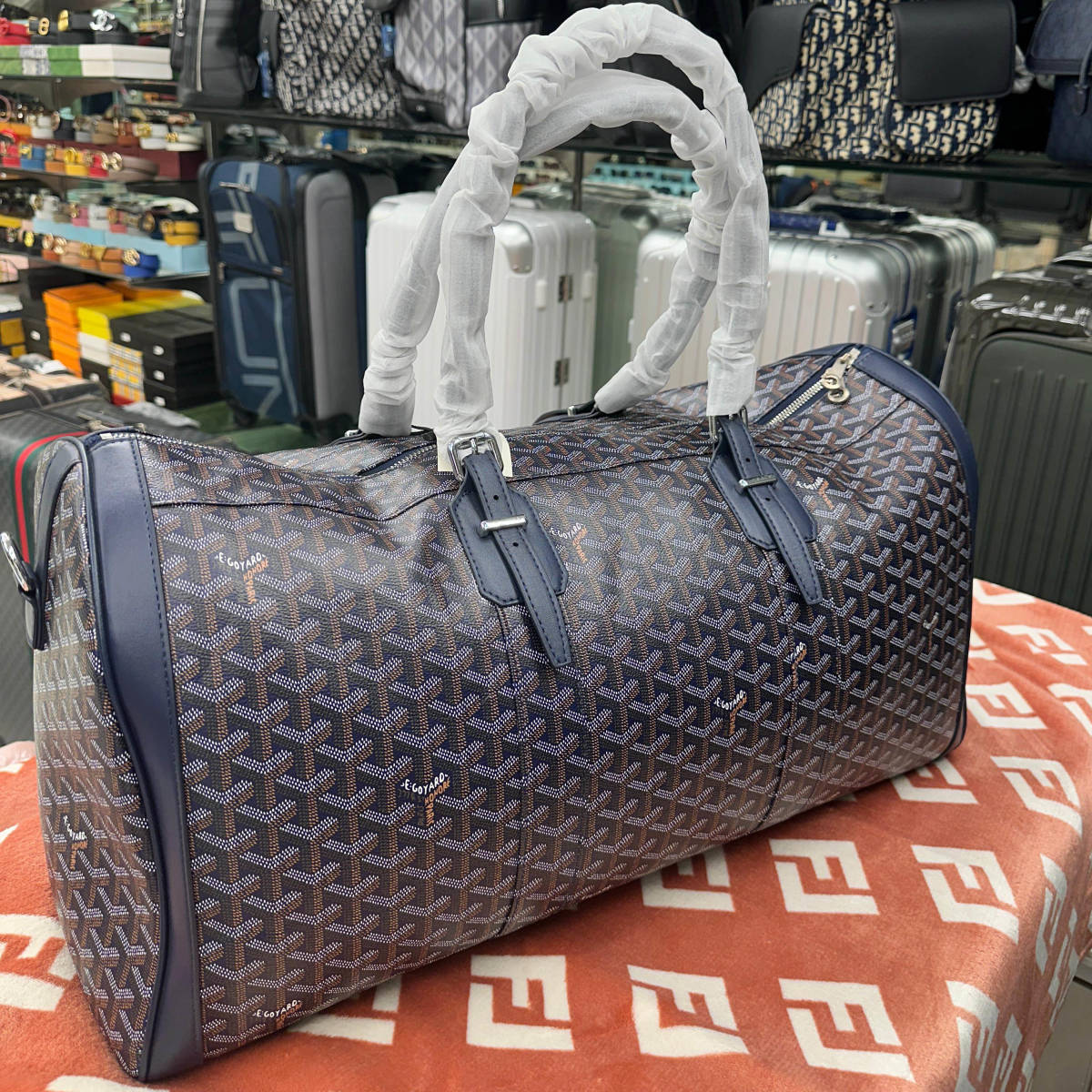 Goyard Boeing 55 Blue Duffle Bag-4